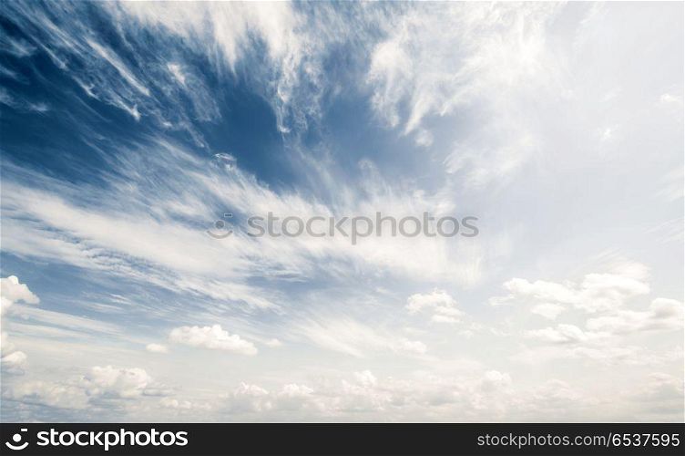 Sky and clouds atmosphere background. Sky and clouds atmosphere background. Blue colors. Sky and clouds atmosphere background