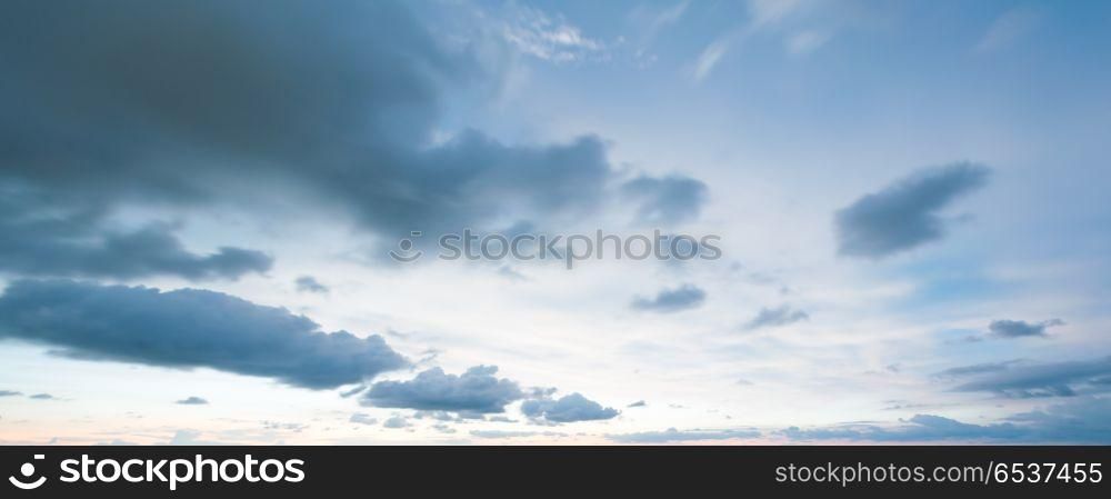 Sky and clouds evening. Sky and clouds evening. Tropical long exposure background. Sky and clouds evening
