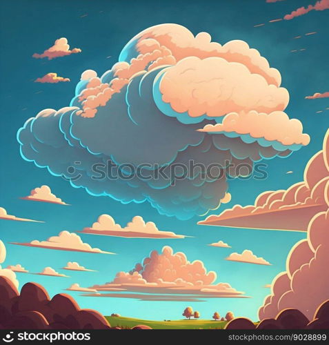 Sky and clouds. Generative AI. High quality illustration. Sky and clouds. Generative AI