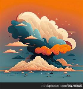 Sky and clouds. Generative AI. High quality illustration. Sky and clouds. Generative AI