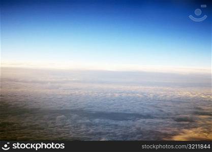 Sky and clouds seen from an airplane