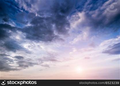 Sky and clouds. Sky and clouds summer sunrise. Nature background. Sky and clouds