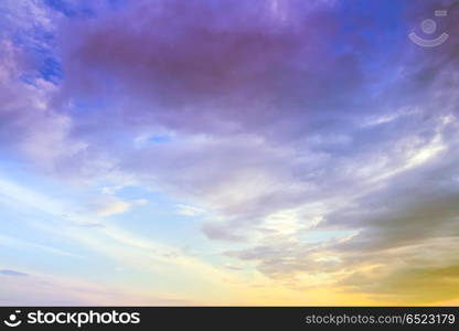 Sky and clouds. Summer sky and clouds. Nature outdoor background. Sky and clouds