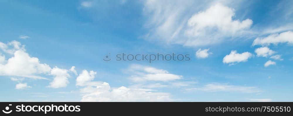 Sky and clouds tropical panorama. Nature background. Sky and clouds tropical panorama