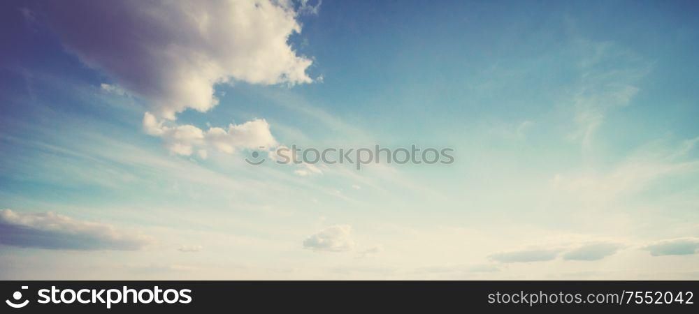 Sky and clouds tropical panorama. Outdoor nature. Sky and clouds tropical panorama