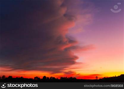 Sky and colorful clouds during the sunset