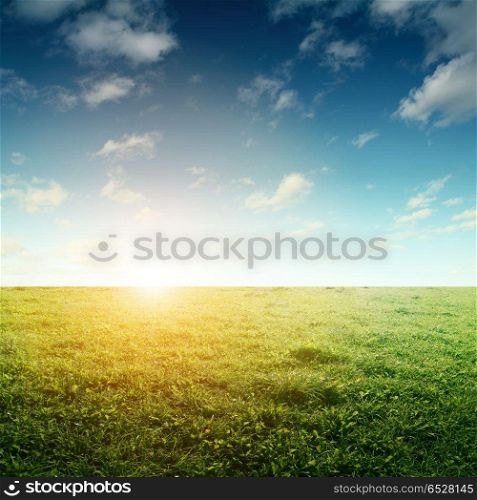 Sky and field. Sky and field. Natural landscape outdoor background. Sky and field