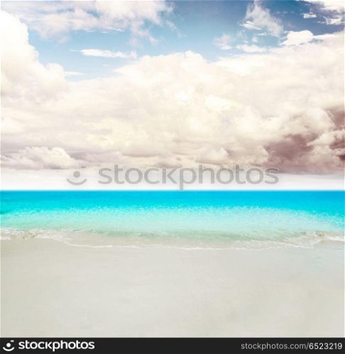 Sky and island beach. Sky and island beach. Summer shot landscape. Sky and island beach