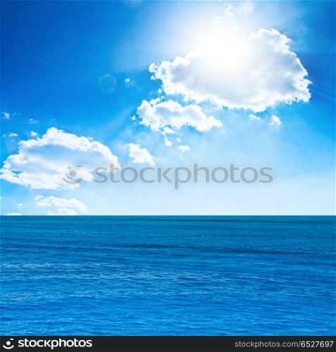 Sky and sea. Sky and sea. Tropical quad composition outdoor scene. Sky and sea