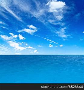 Sky and sea. Sky and sea. Tropical quad composition outdoor scene. Sky and sea