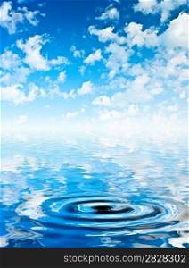 sky and water with ripple