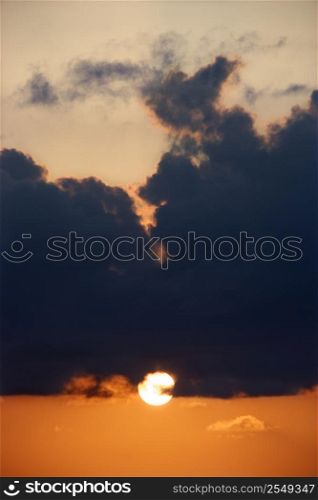 Sky at sunset with clouds in Maui, Hawaii, USA.