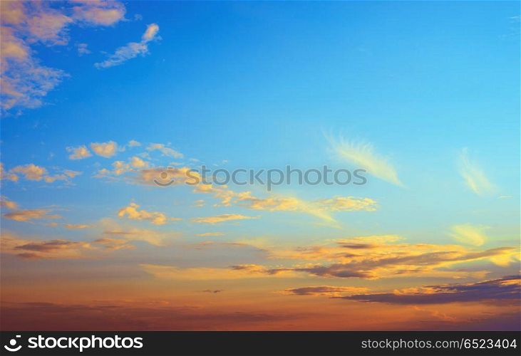 Sky atmosphere clear clouds. Summer sky and clouds. Nature background landscape. Sky atmosphere clear clouds