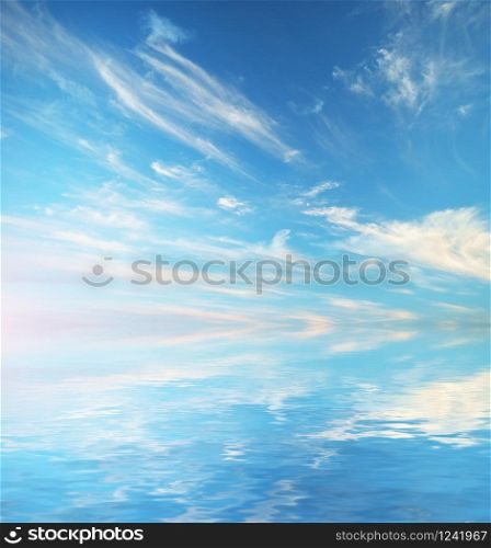 Sky background and water reflection. Element of design.