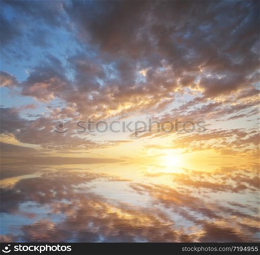 Sky background at sunset. Nature composition.