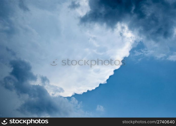 sky background. blue and white