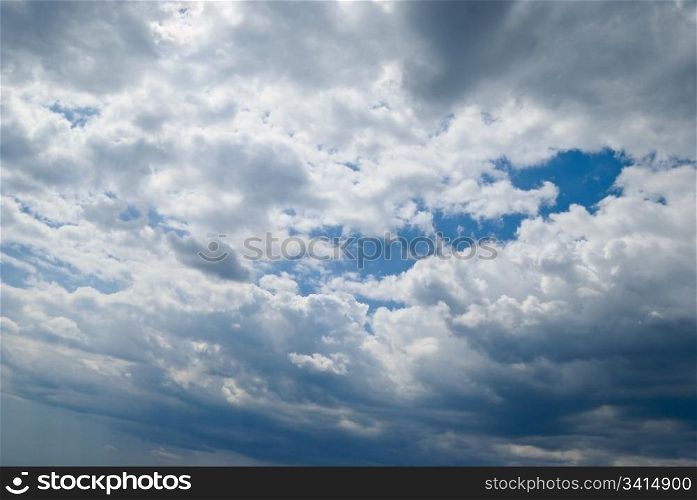sky background. blue and white