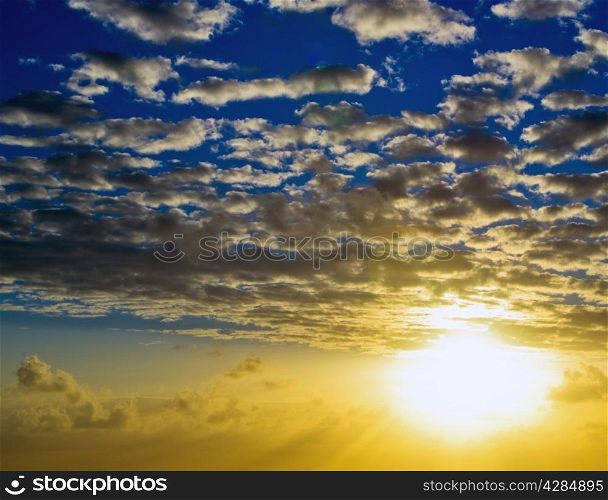 Sky background on sunrise. Nature composition.