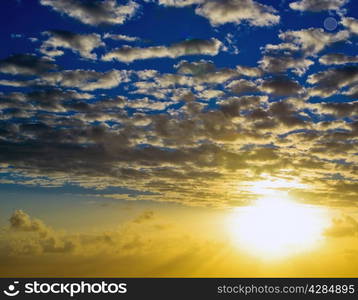 Sky background on sunrise. Nature composition.