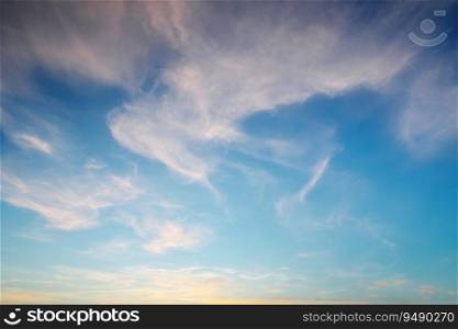 Sky background on sunset. Composition of nature.