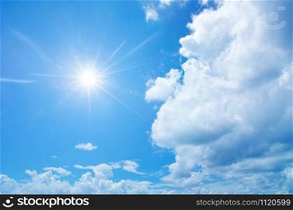 sky background with clouds. clouds and sun