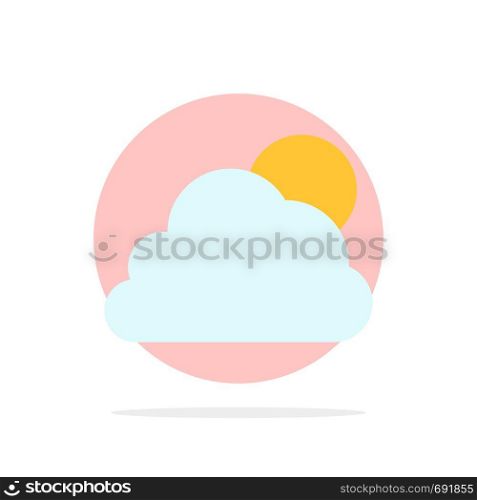Sky, Cloud, Sun, Cloudy Abstract Circle Background Flat color Icon