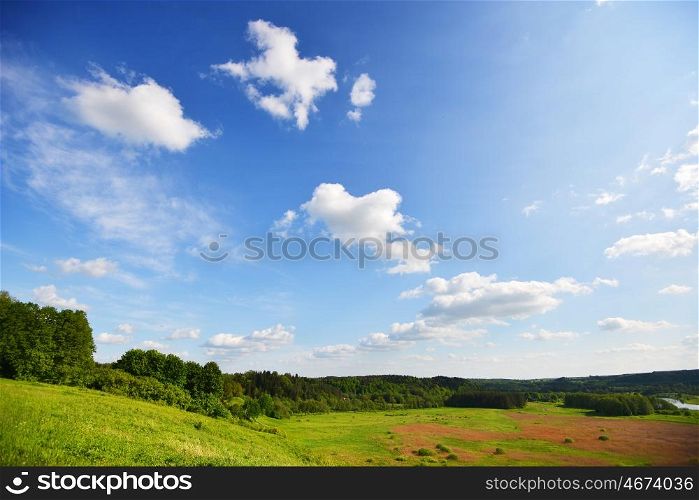 sky , clouds and field. summer landscape