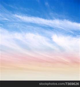 Sky colors air clouds. Summer morning background. Sky colors air clouds
