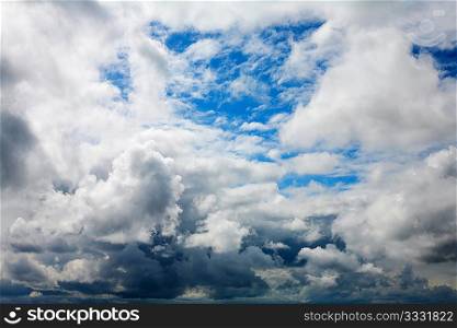 sky covered with stormy clouds