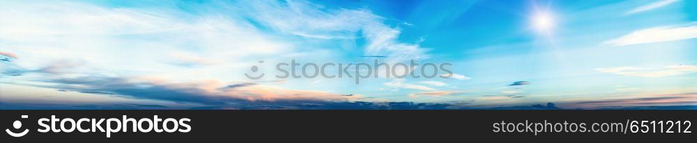 Sky panorama art day summer. Sky panorama art day summer tropical background. Sky panorama art day summer
