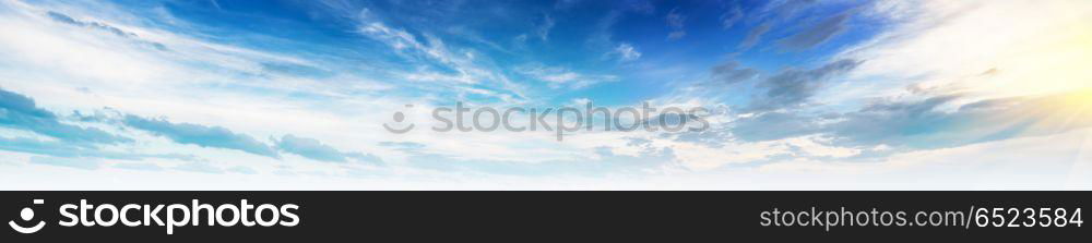 Sky panorama art day summer. Sky panorama art day summer tropical background. Sky panorama art day summer