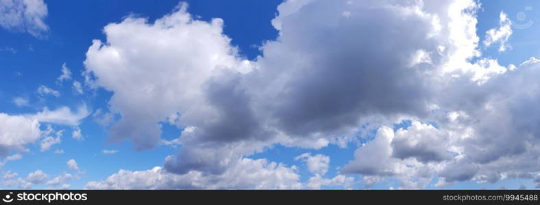 Sky panorama with clouds as background