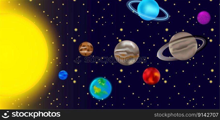 Sky planet space in cartoon style. Colorful sky planet space in modern style. Space background. Vector illustration. EPS 10.. Sky planet space in cartoon style. Colorful sky planet space in modern style. Space background. Vector illustration.