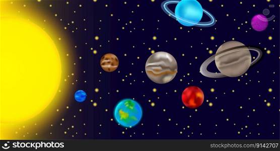 Sky planet space in cartoon style. Colorful sky planet space in modern style. Space background. Vector illustration. EPS 10.. Sky planet space in cartoon style. Colorful sky planet space in modern style. Space background. Vector illustration.