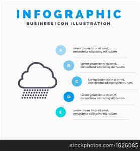 Sky Rain, Cloud, Nature, Spring Line icon with 5 steps presentation infographics Background
