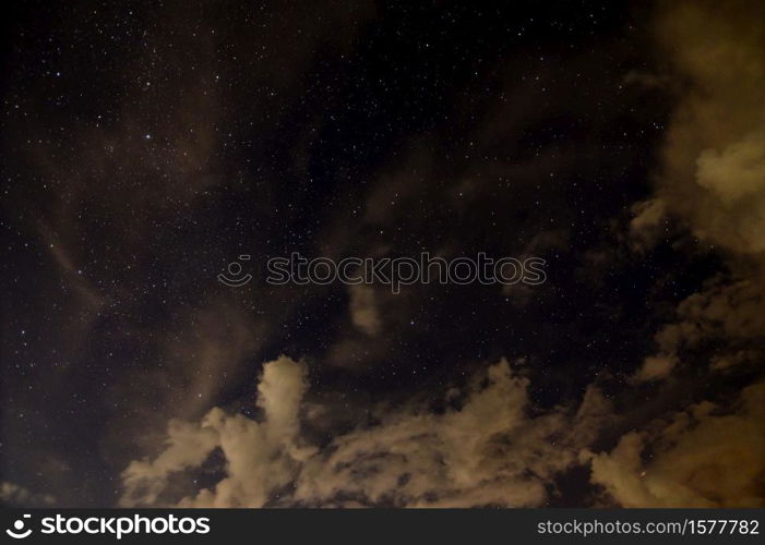 Sky, stars, clouds at night