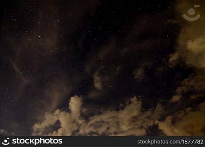 Sky, stars, clouds at night