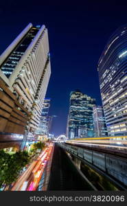 Sky-Train at night