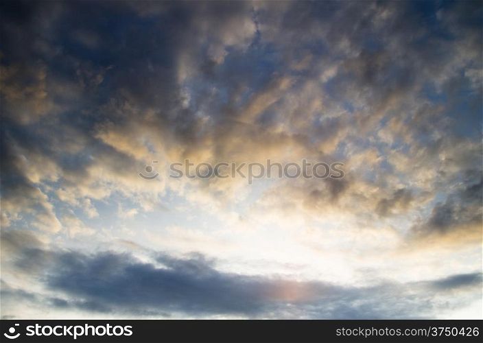 sky with clouds and sun