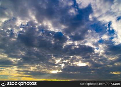 sky with clouds and sun
