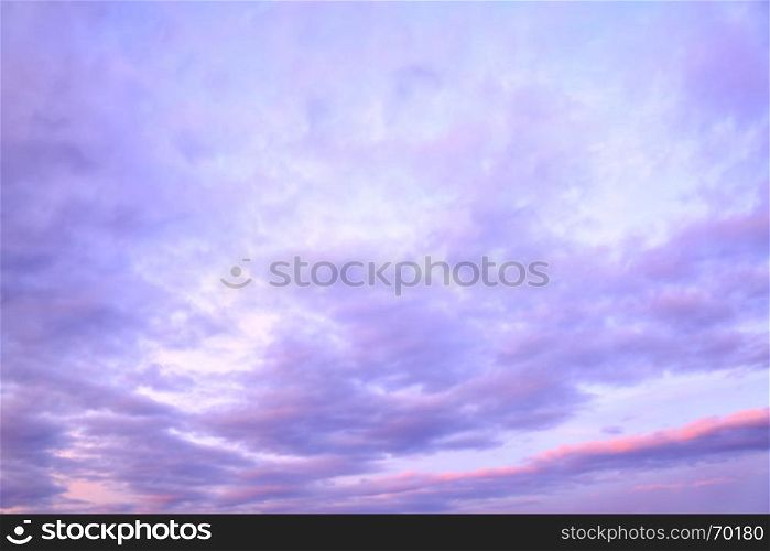 Sky with clouds in the twilight, may be used as background