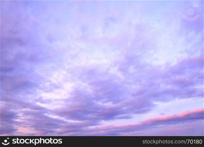 Sky with clouds in the twilight, may be used as background