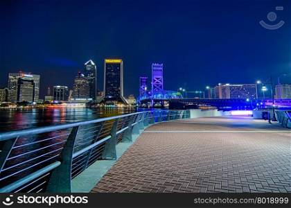skyline and river coast scenes in Jacksonville Florida