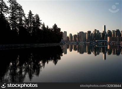 Skyline at twilight in Vancouver, British Columbia, Canada
