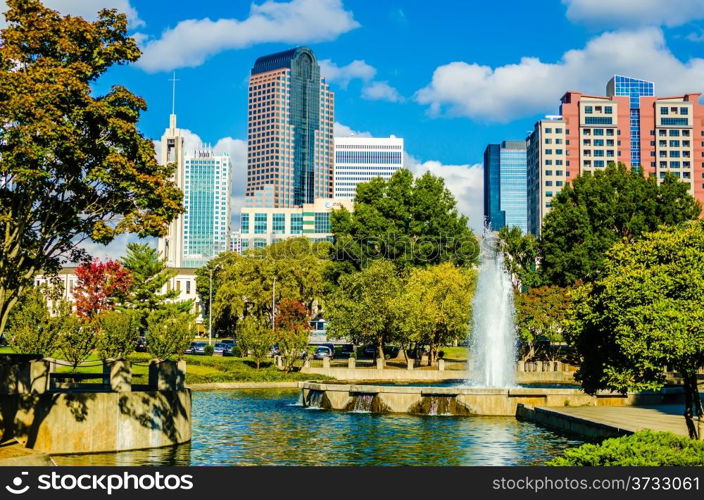 skyline of a modern city - charlotte, north carolina, usa