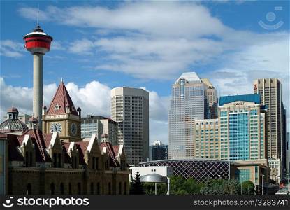 Skyline of Calgary, Alberta, Canada with the famous landmark Tower.