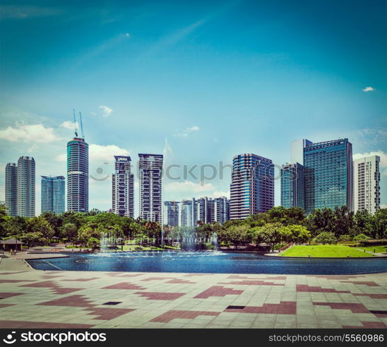 Skyline of Central Business District of Kuala Lumpur, Malaysia