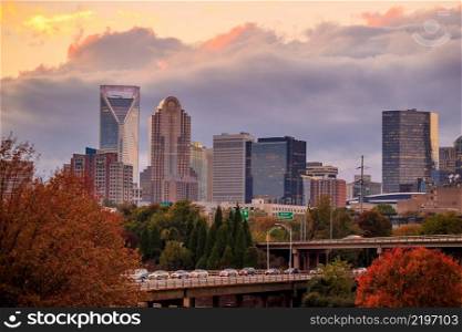 Skyline of downtown Charlotte in north carolina, USA