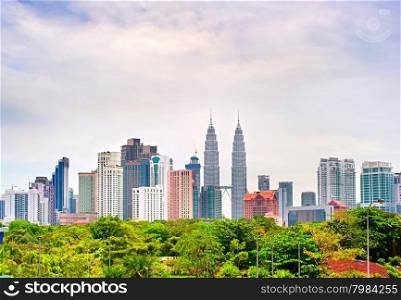 Skyline of Kuala Lumpur in the day. Malaysia
