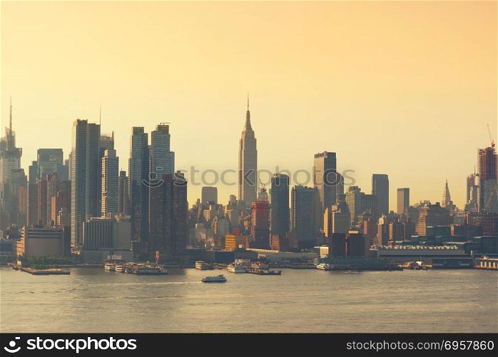 Skyline of New York City,Skyscrapers, downtown, USA